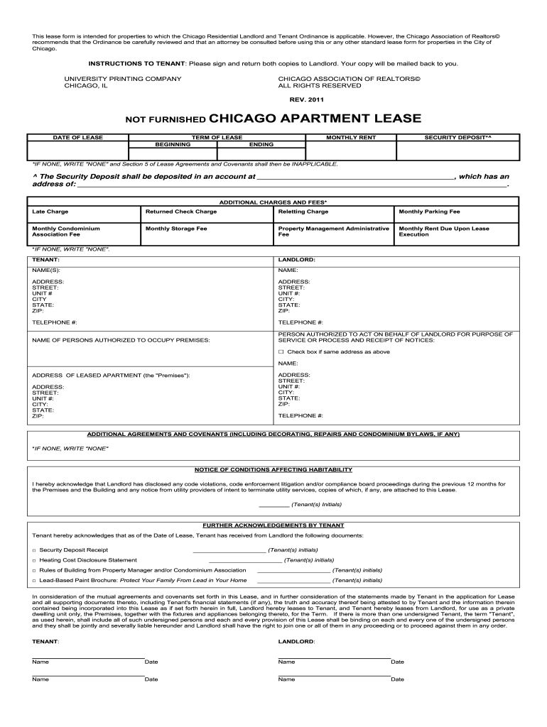 Chicago Residential Lease 2011-2025